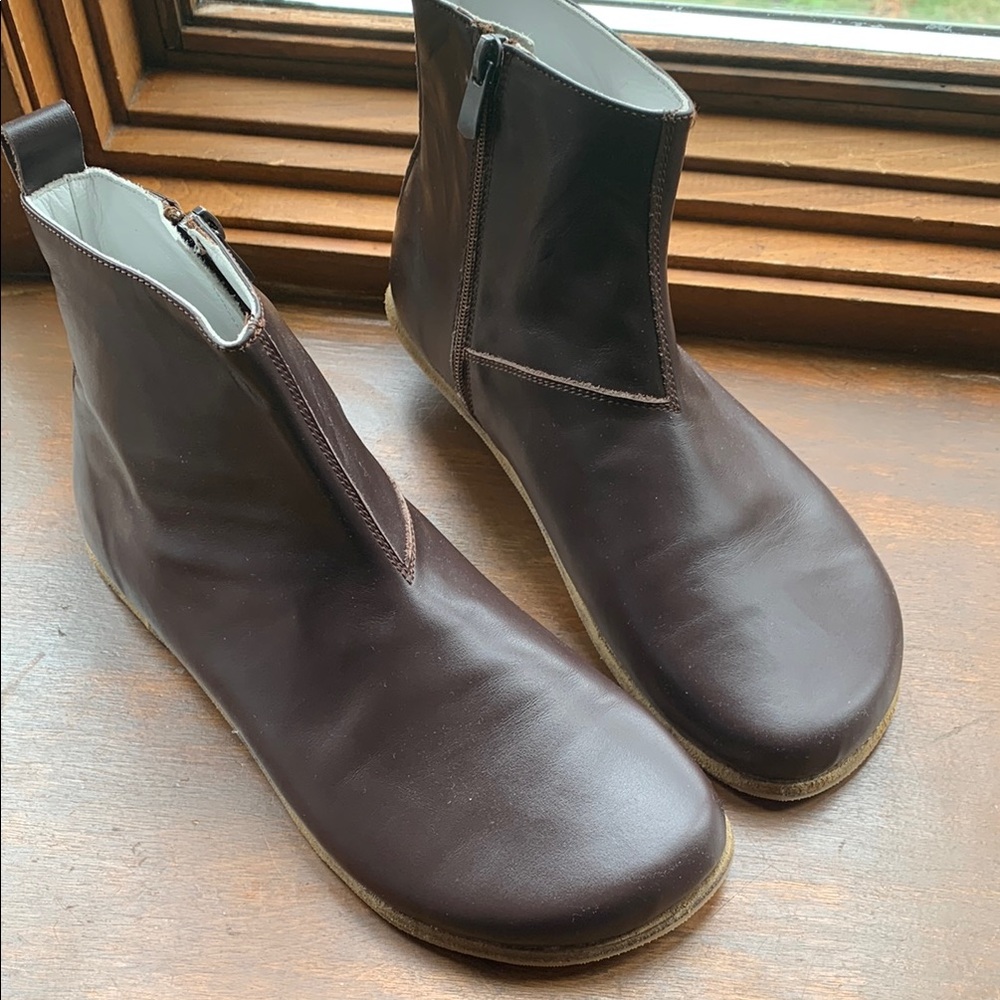 women's Brown Leather barefoot boots/barefoot shoes size 38/7.5-8